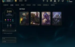 Conta Unranked com TODOS os champs e 399 Skins (Nivel 600)