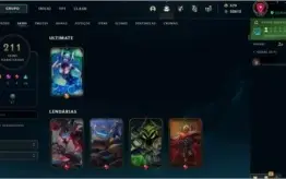 Conta de 211 skins Ouro 3 por 600 Reais