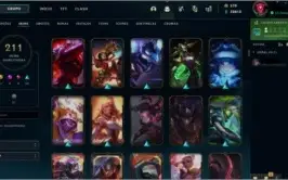 Conta de 211 skins Ouro 3 por 600 Reais