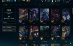 Platina 4 com 85 Champs e 8 Skins