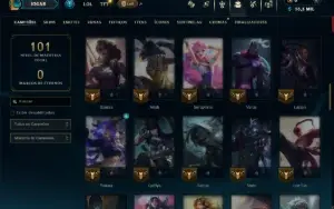 Platina 4 com 85 Champs e 8 Skins