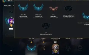 Platina 4 com 85 Champs e 8 Skins