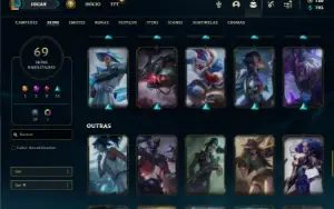 Ferro 1 com 105 Champs e 69 Skins ( Mais de 120 Jogos )