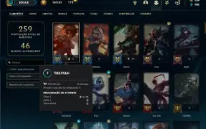 Ferro 1 com 105 Champs e 69 Skins ( Mais de 120 Jogos )