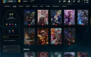 Ferro 1 com 105 Champs e 69 Skins ( Mais de 120 Jogos )