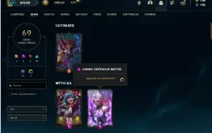 Ferro 1 com 105 Champs e 69 Skins ( Mais de 120 Jogos )