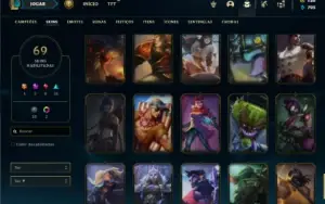 Ferro 1 com 105 Champs e 69 Skins ( Mais de 120 Jogos )