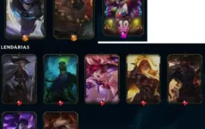 Conta diamante com 125 skins e 140 campeões e platina no tft