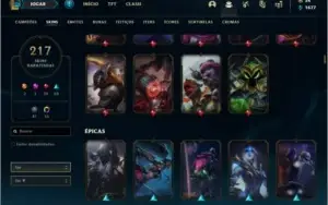 Conta ouro 3 com TODOS os champs e 217 skins