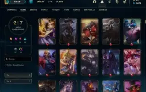 Conta ouro 3 com TODOS os champs e 217 skins