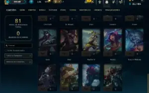 Diamante 3 com 40 Champs e 12 Skins