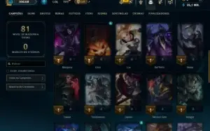 Diamante 3 com 40 Champs e 12 Skins