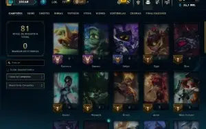 Diamante 3 com 40 Champs e 12 Skins