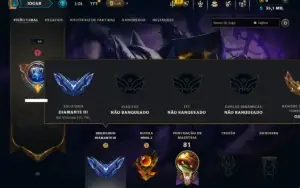 Diamante 3 com 40 Champs e 12 Skins