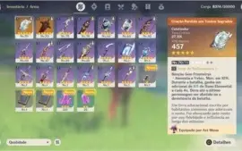 AR 38 DILUC + VENTI + MONA, 2 ARMAS 5* E OUTROS 4*