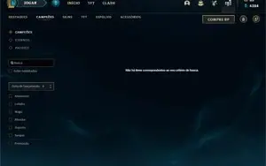 Conta LoL com 1247 skins e todos o Champs