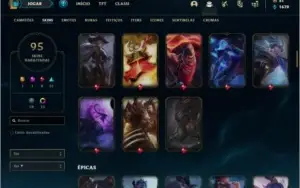 Conta prata 2 com 115 champs e 95 skins