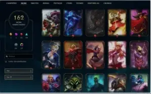 Conta LoL (server americano) c/ MMR alto e skins vitoriosas