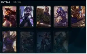 Conta LoL (server americano) c/ MMR alto e skins vitoriosas