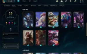 CONTA LOL LVL71 OURO IV - 29 SKINS 55CHAMPS