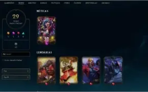 CONTA LOL LVL71 OURO IV - 29 SKINS 55CHAMPS