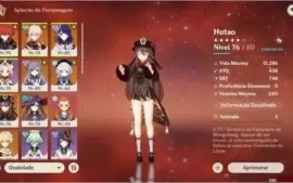 Conta AR52 com 10 5* estrelas (Hutao Kazuha Diluc Raiden)
