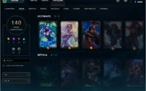 Conta Ouro II com 140 skins (ouro desde a season 2)