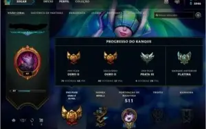 Conta Ouro II com 140 skins (ouro desde a season 2)