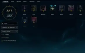 Conta platina 5, conta de 2013 , 367 campeões, 51 skins