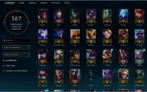 Conta platina 5, conta de 2013 , 367 campeões, 51 skins