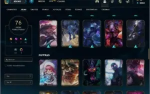 Conta platina 4 com 100 champs e 76 skins ( MAIN ADC / SUP )