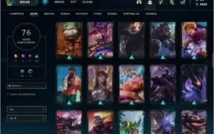 Conta platina 4 com 100 champs e 76 skins ( MAIN ADC / SUP )