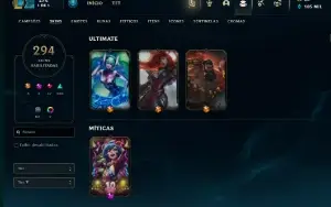 Conta Lol Esmeralda 4 / Todos Campeões / 294 Skins