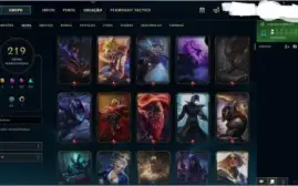 Conta com 219 skins 5 ultimates e mais!