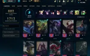 Diamante 3 com TODOS os champs e 352 Skins ( Nivel 936 )