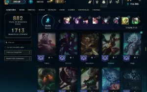 Diamante 3 com TODOS os champs e 352 Skins ( Nivel 936 )