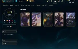 Diamante 3 com TODOS os champs e 352 Skins ( Nivel 936 )