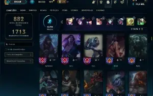 Diamante 3 com TODOS os champs e 352 Skins ( Nivel 936 )