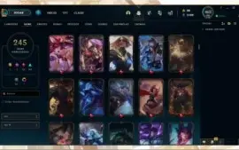 Conta lol com muitas skins lendárias, épicas e sem elo.