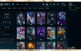 Conta lol com muitas skins lendárias, épicas e sem elo.