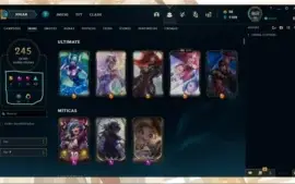 Conta lol com muitas skins lendárias, épicas e sem elo.