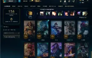 Platina 4 com 55 Champs e 13 Skins