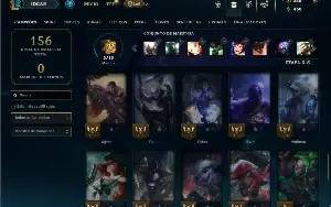 Platina 4 com 55 Champs e 13 Skins