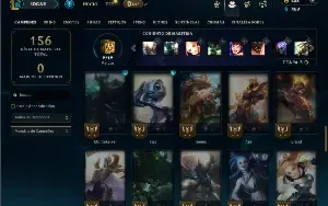 Platina 4 com 55 Champs e 13 Skins