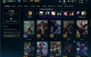Platina 4 com 55 Champs e 13 Skins