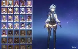 EULA + ESPADA ÁSPERA/ORGULHO CELESTIAL/AYAKA/KEQING C2