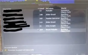 TIBIA ROYAL PALADIN 349 + ED140+ ED100+ MS 107 QUELIBRA