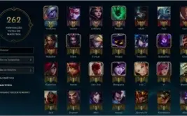 Conta com 134 (TODOS) Campeões, 110 Skins e 102 Ícones!!!