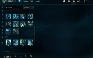 Conta de lol ouro 3 mmr normal 67 skins 20k de essência azul