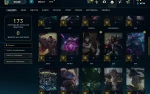 Bronze 4 com 50 Champs e 10 Skins